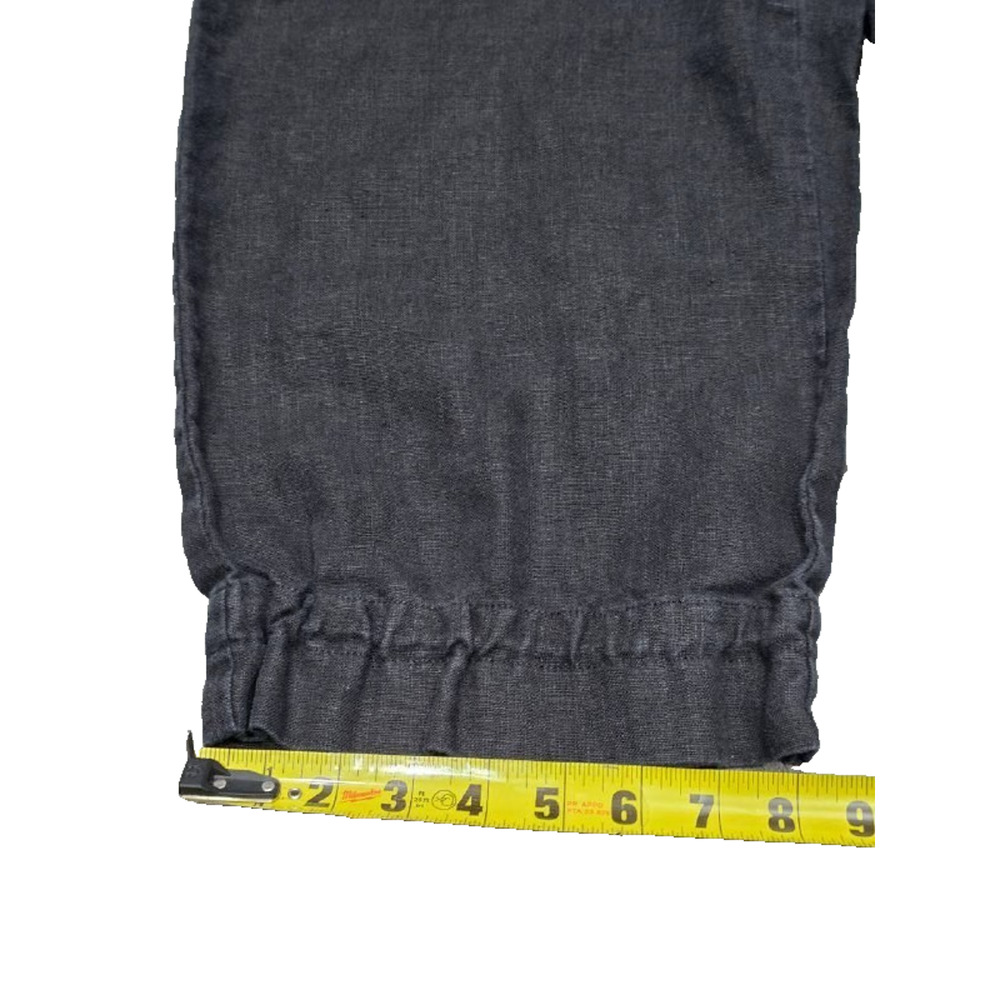 Eileen Fisher Cargo linen capri pants Women's Sz Medium Black A004177 - Picture 3 of 8